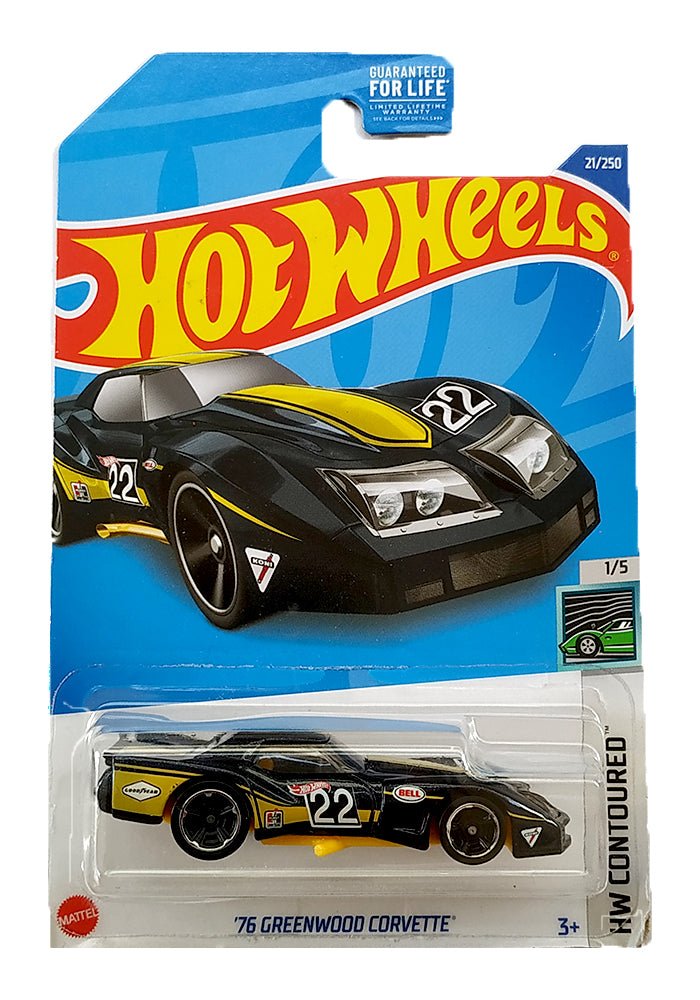 EXCLUSIVES Hot Wheels ’76 Greenwood Corvette – Black – 2021 Card ...